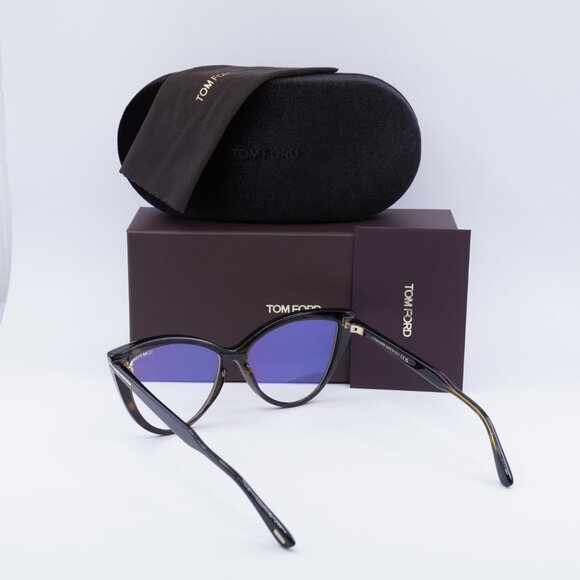 Tom Ford FT5843-B 052 Cat Eye Eyeglasses 56mm - Havana/Blue Light Block - Picture 8 of 9